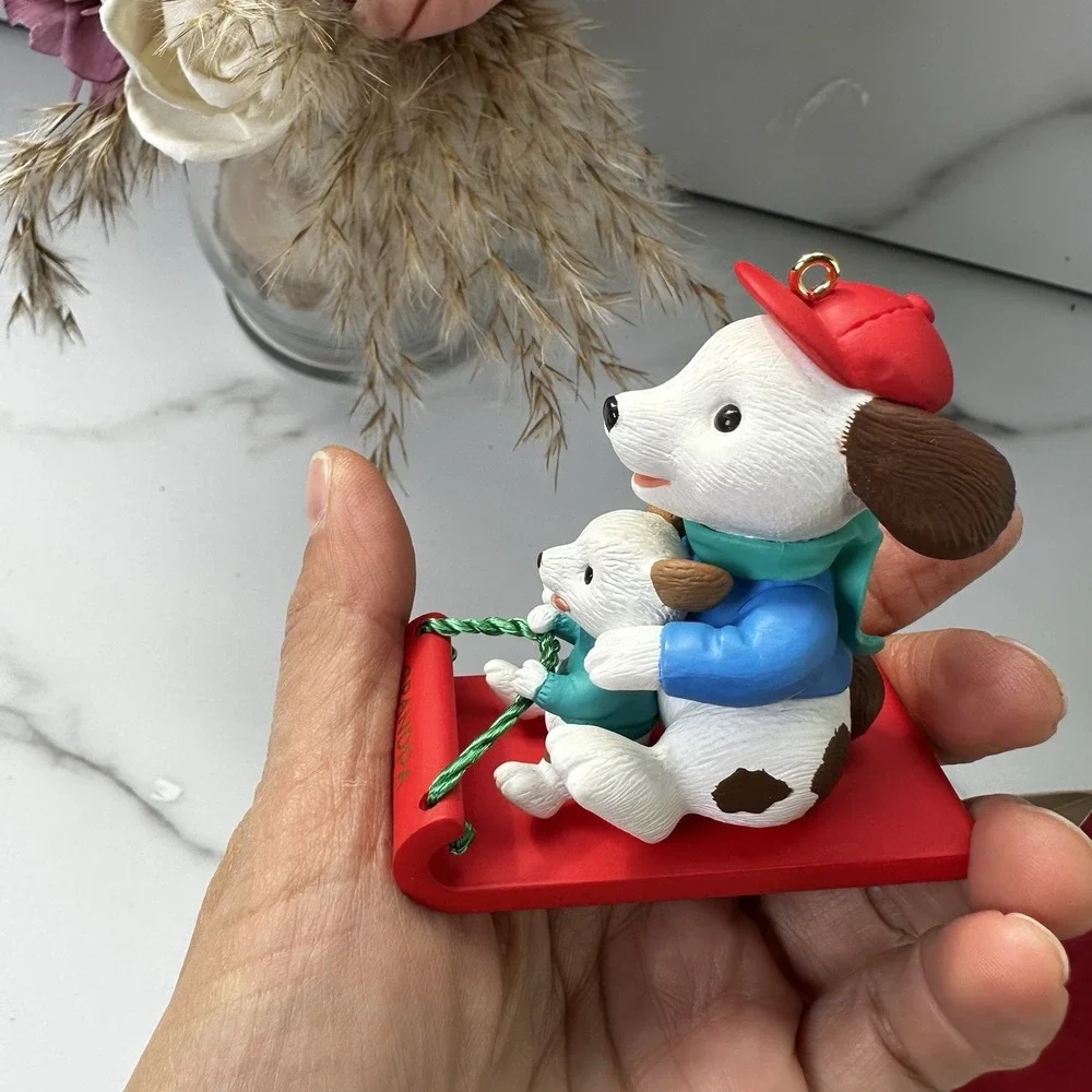 VTG HALLMARK KEEPSAKE CHRISTMAS ORNAMENT IN BOX 1996 GRANDPA‎ DOG & BABY PUPPY